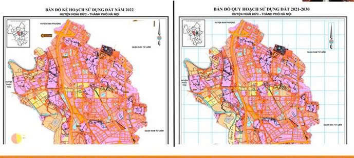Bản đồ kế hoạch sử dụng đất của Xã Hoài Đức đến 2030 